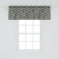 thumbnail image 2 of Ambesonne Scandinavian Window Valance, Leaves with Flowers, 54" X 18", Night Blue and Yellow, 2 of 3