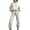 White, variant on Homenesgenics Sports Set for Women Casual Solid Color Two Piece Long Pants Hooded Pullover Long Sleeve Sweatshirts Sets