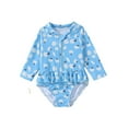 thumbnail image 2 of Traje de baño de una pieza para mujer, conjuntos de bikini para mujer, traje de baño con volantes y mangas largas estampado para niña, traje de baño de poliéster, 2 of 4