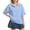 Light Blue #4, variant on Dresfit Polo Shirts Womens Striped Button Down Golf Shirts 2026 Summer Short Sleeve Tennis T Shirts Plus Size Lightweight Oversized Back To School Tops M
