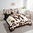 thumbnail image 3 of Manfei Kawaii Cowgirl Cowboy Twin Bedding Sets 7-Piece for Kids, Initial M Letter Bedding Comforter Set, Leopard Cheetah Print Reversible Sheet Sets, Breathable Home Decor, 3 of 7