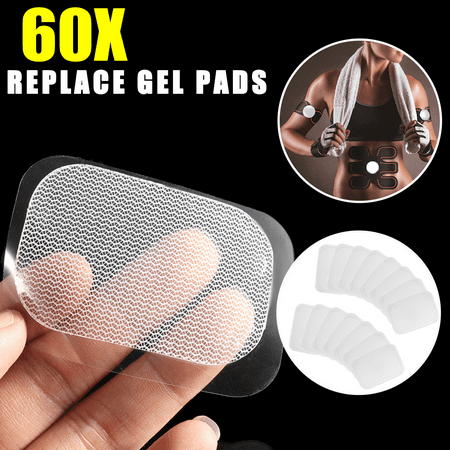 60Pcs Universal Gel Pad ABS Trainer Replacement Gel Sheet, Abdominal Toning Belt Muscle Toner Trainer Fitness Exerciser Accessories Gel Sheets Gel
