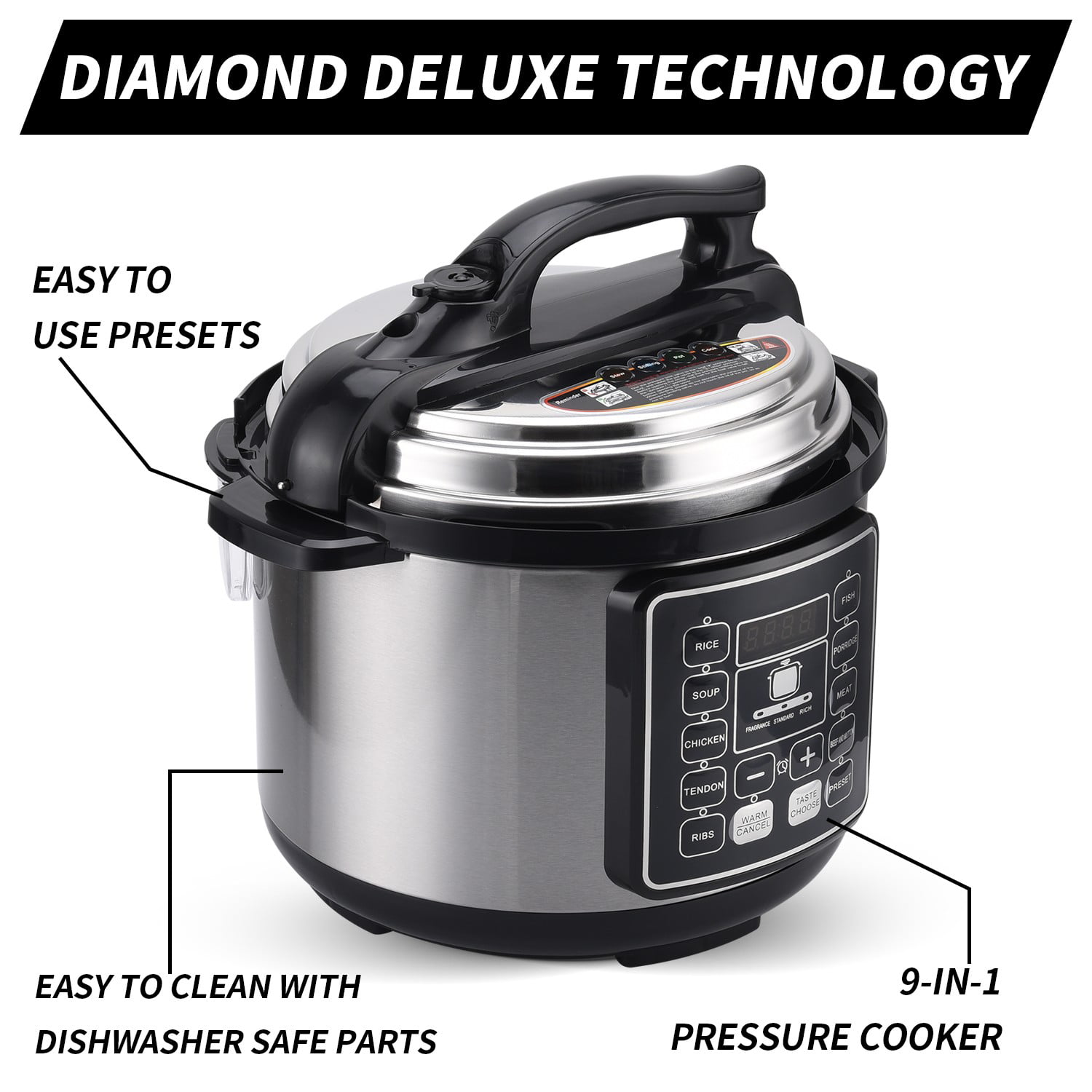 Della 10-in-1 Multi-Function Electric Pressure Cooker Stainless Steel, Programmable  10-QT - Bed Bath & Beyond - 15874228