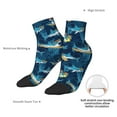 thumbnail image 4 of Goofa Cartoon Surfer Sharks Pattern Non Slip Socks with Grips for Elderly, Crew Socks Yoga Hospital Socks Cushioned Sole Gripper Socks for Men Women, 4 of 5