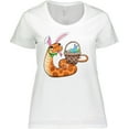 thumbnail image 3 of Inktastic Easter Cute Snake with Basket and Bunny Ears Women's Plus Size T-Shirt, 3 of 5