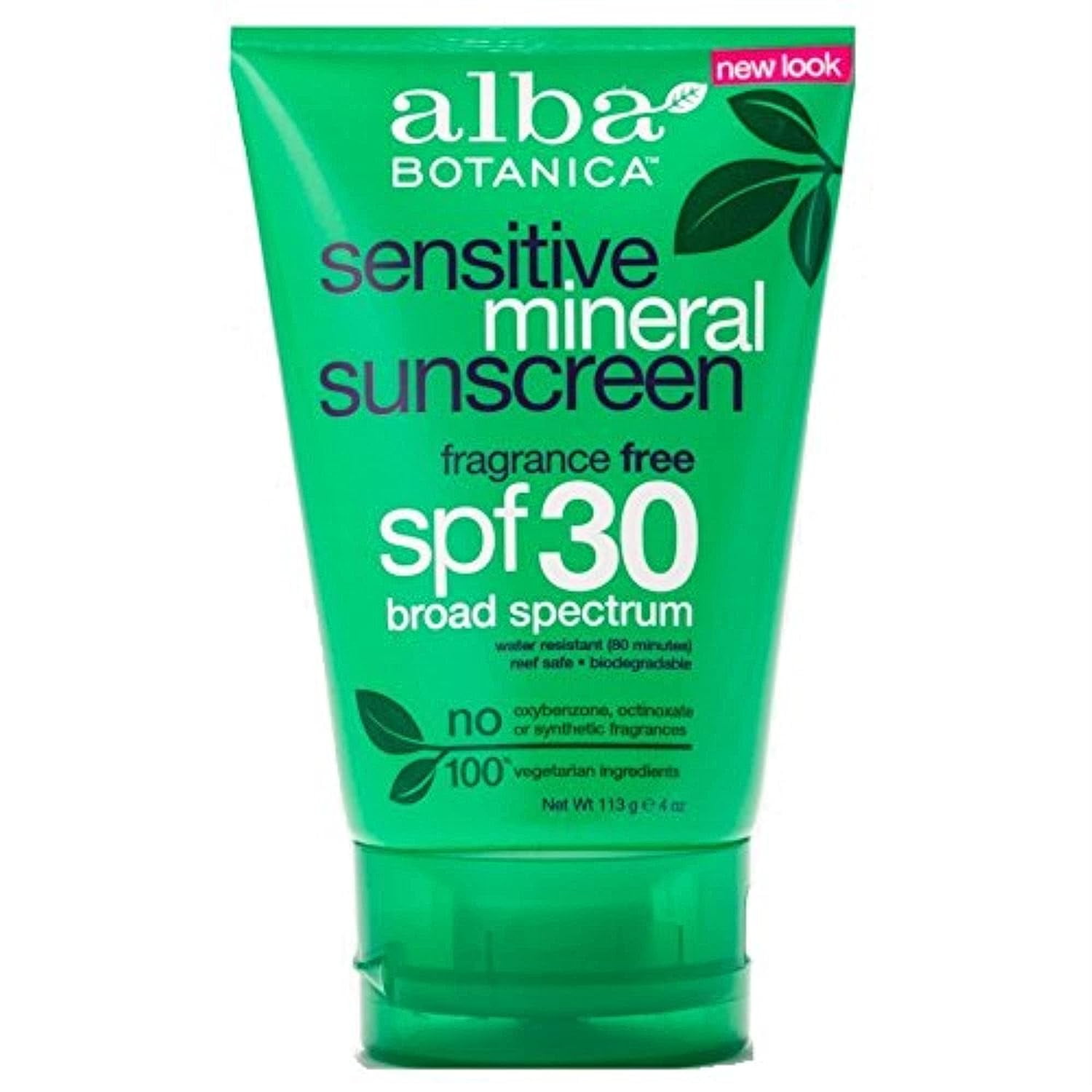 Alba Botanica Sensitive Mineral Sunscreen Fragrance Free, SPF 30 4 oz