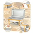 thumbnail image 3 of Yeshouse 8 Quart Stainless Steel Chafing Dishes - Folding Frame Food Warmers for Parties and Catering, 3 of 7