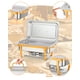 thumbnail image 4 of QinaQin Juego de chafers rectangulares dorados de acero inoxidable con tapa, calentadores de buffet para fiestas, banquetes y bodas, 4 of 7