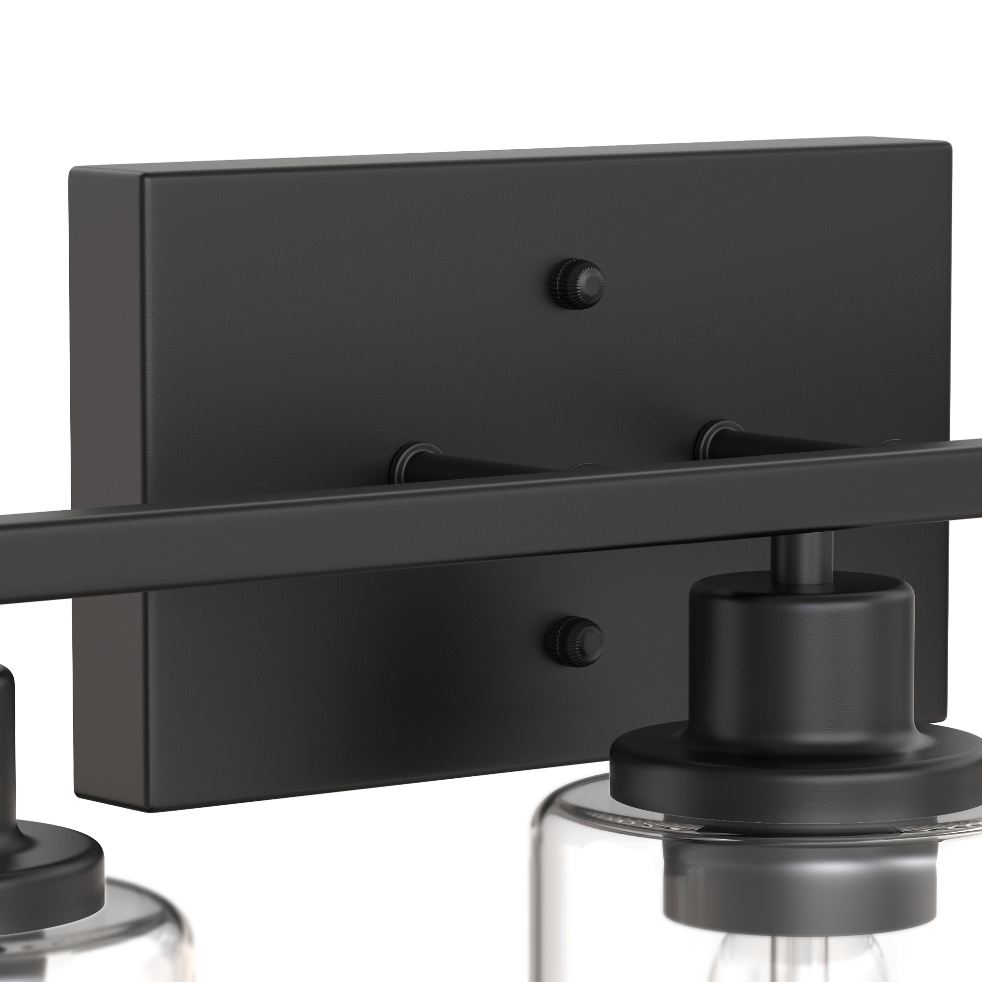YANSUN  35.4 in 5-Light Matte Black Industrial Bathroom Vanity Light with Clear Glass Shades, Classic Wall Light Fixture for Mirror Living Room Cabinet Bedroom Porch