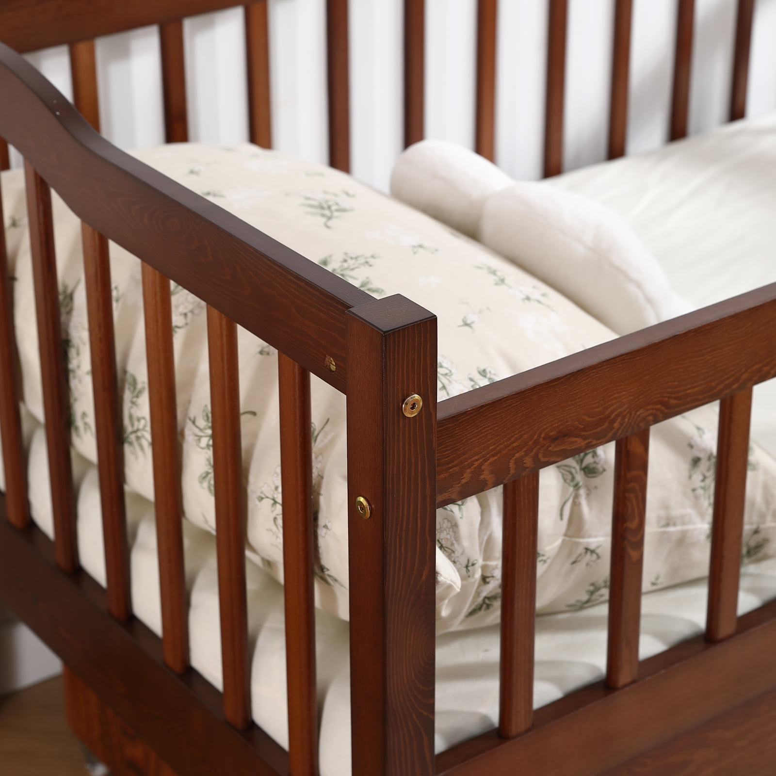 Ktaxon Toddler Daybed with Storage Drawers, Wood Kids Platform Bed Frame with Rails, No Box Spring Needed, Easy Assembly - Brown