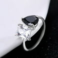 thumbnail image 3 of Emerald and Pear-Cut Lab-Created Black Onyx and Moissanite Toi Et Moi Engagement Ring in 925 Sterling Silver – Bold and Elegant Dual-Stone Design, 3 of 6