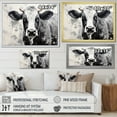 thumbnail image 4 of Designart "Minimalist Black And White Cow" Animals Cow Floater Framed Canvas Prints, 4 of 5