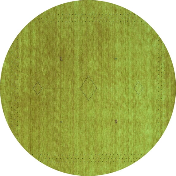 Ahgly Company Indoor Round Abstract Turquoise Blue Contemporary Area Rugs, 5' Round