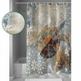 thumbnail image 3 of 72x78 Inch Shower Curtain Brown Coastal Bathroom Decor Waterproof Fabric Bathtub Bath Curtains Decorative Sea Turtle Sea Nautical Vintage Extra Long Shower Curtain Set with Hooks, 3 of 6