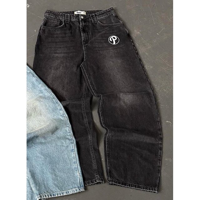 Vaqueros holgados de pierna ancha con degradado retro americano para hombre, Vaqueros rectos de gran tamaño para primavera y otoño