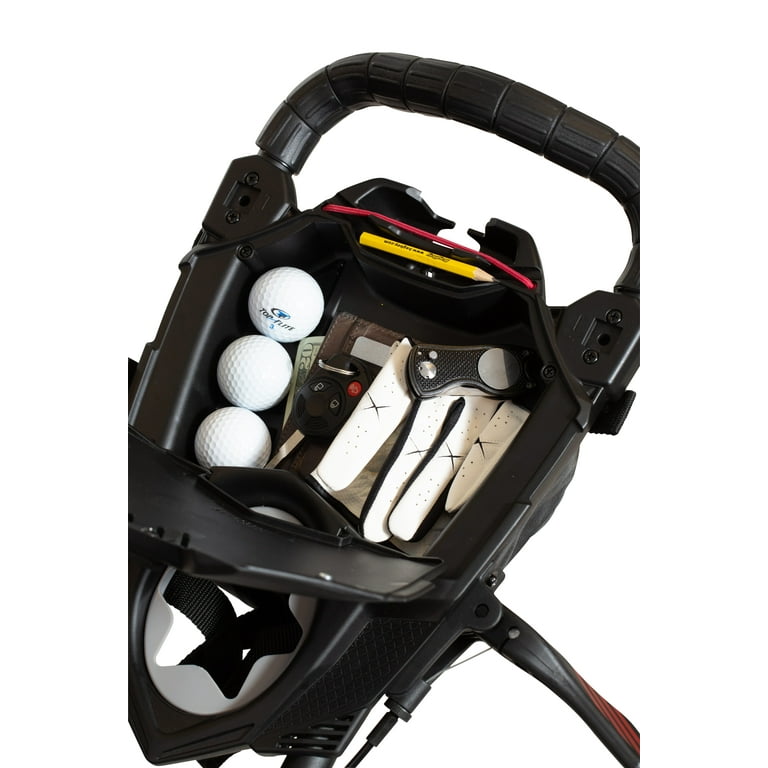 Bag Boy Nitron Auto-Open Golf Push Cart with Ball Holder and Pull