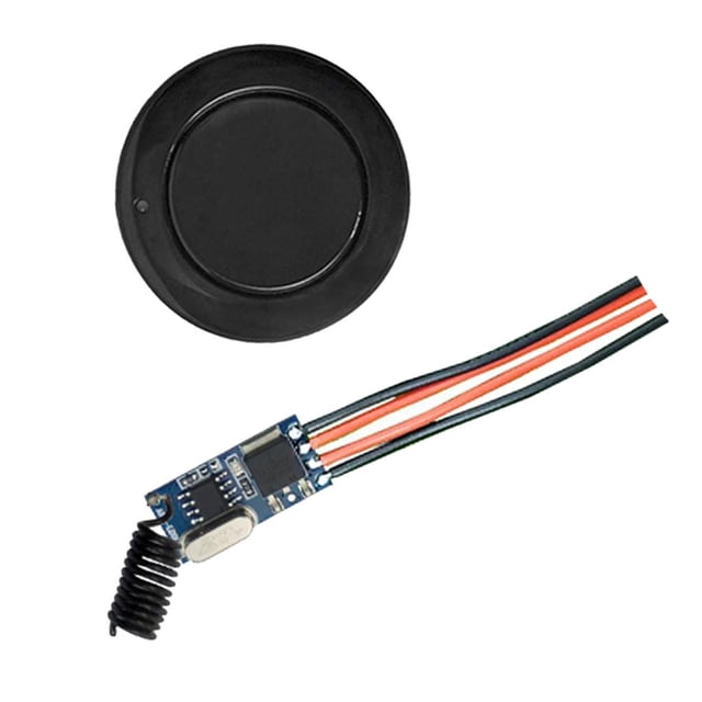 DC12V-36V Lámparas de fuente de alimentación Conjunto de interruptor de control remoto redondo Negro Baoblaze Interruptor de control remoto de 433 mhz