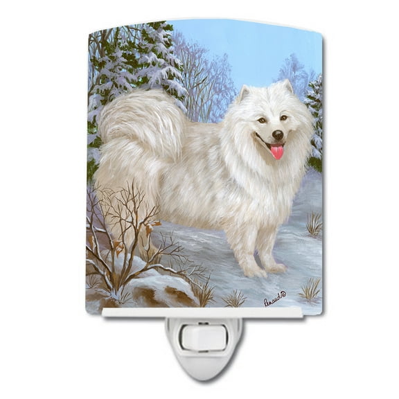 Caroline's Treasures PPP3157CNL Samoyed Happiness Ceramic Night Light, 6x4x3", multicolor