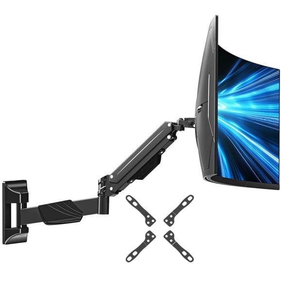 MOUNTUP Monitor Wall Mount for 22-43 Inch Curved Screens, Holds 2.2 to 33.1 lbs, Ultrawide Computer Monitor Wall Mount, Heavy Duty Wall Monitors Arm,
