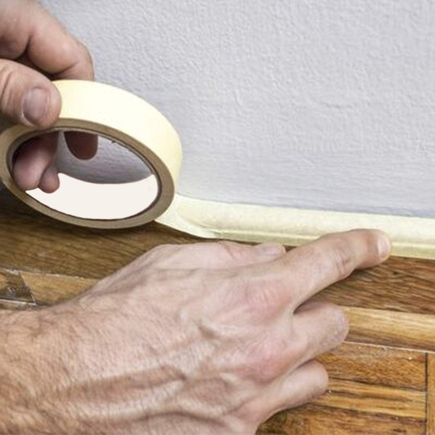 IDL Packaging 12 Rolls of 2" x 60 yards White Masking Tape for General Purpose, Natural Rubber