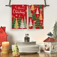 thumbnail image 2 of Red Xmas Trees Merry Christmas Kitchen Towels Dish Towels, 18x26 Inch Daily Star Snowflake Winter Decoration Hand Towels Set of 2, 2 of 6