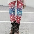 thumbnail image 2 of Mingw Ladies' Christmas Printed Leggings High waist Tight Athletic Yoga Pants Y2K Snowflake Printed Trousers,Blue,L, 2 of 6