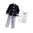 thumbnail image 2 of 3 piezas 1/12 abrigo y pantalones chaleco, ropa de muñeca hecha a mano, disfraz de ropa en miniatura para figuras masculinas de 6 pulgadas vistes Juego negro, 2 of 8