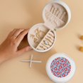 thumbnail image 5 of Yiaed Daisies Flowers Print Travel Jewelry Case Bridesmaid Gift Boxes Jewelry Travel Organizer Small Round Jewelry Box Mini Storage-White, 5 of 7