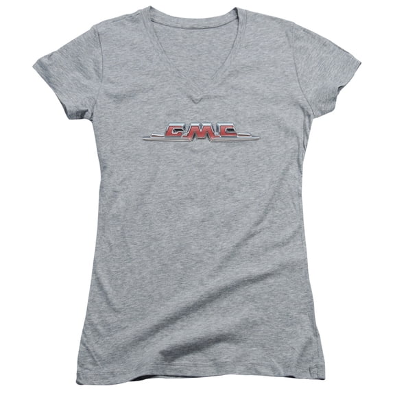 Gmc - Chrome Logo - Juniors Cap Sleeve V-Neck Shirt - X-Large