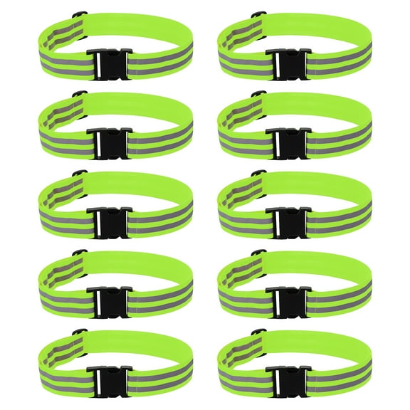 Adjustable Reflective Running Belt 1.5 Inch, 10 Pcs Glow Pt Belt Sash, Green