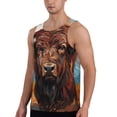 thumbnail image 2 of Gukieu Oil Painting Style Iceberg Yak Print Men's Quick Dry Fitness Vest, Round Neck Sleeveless Fitness Bodybuilding Top-4X-Large, 2 of 7