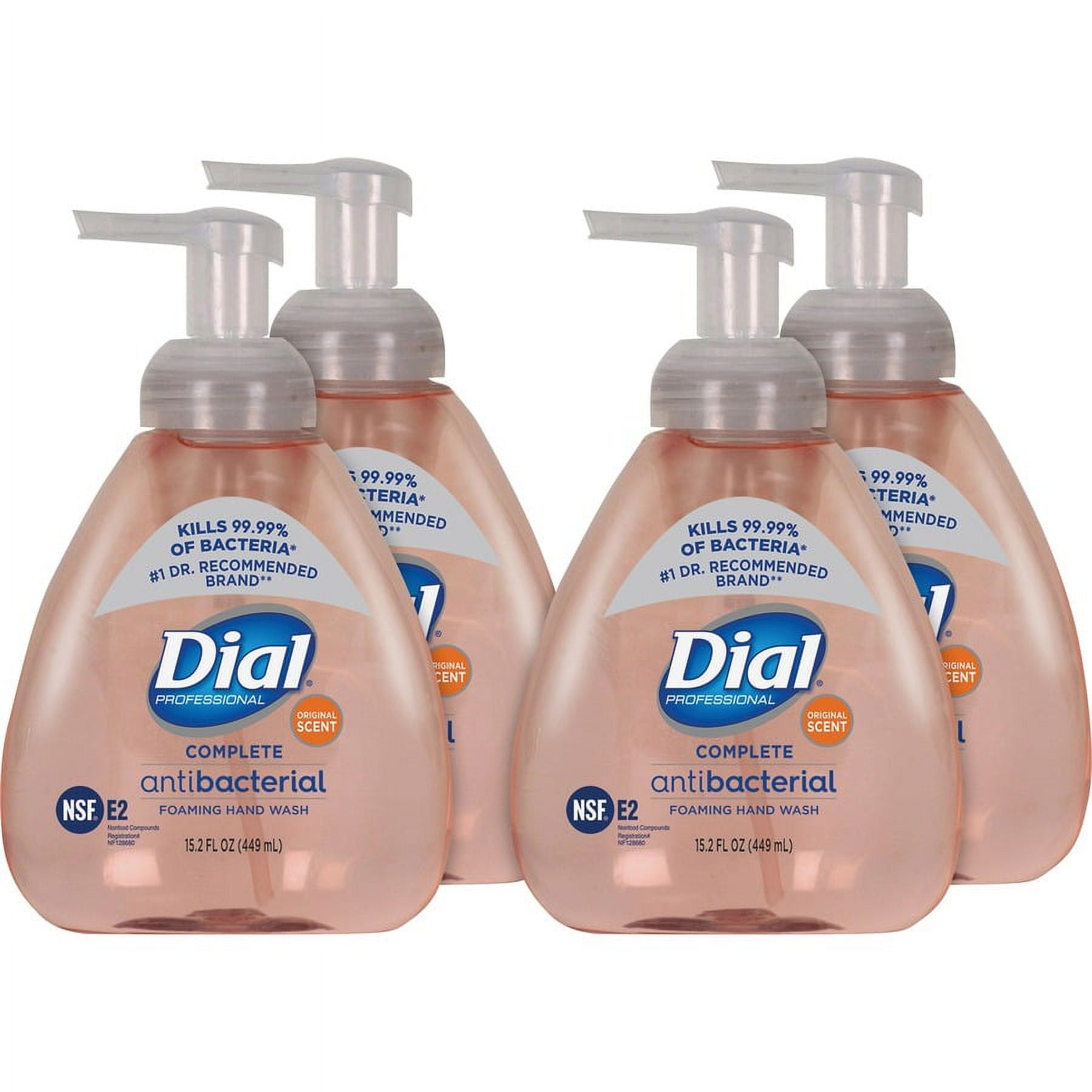 Dial Complete Antibacterial Foaming Hand Wash - Original ScentFor - 15.2 fl oz (449.5 mL) - Pump Bottle Dispenser - Kill Germs - Hand - Antibacterial - Pink - 4 / Carton Dial Complete Antibacterial Foaming Hand Wash - Original ScentFor - 15.2 fl oz (449.5 mL) - Pump Bottle Dispenser - Kill Germs - Hand - Antibacterial - Pink - 4 / Carton