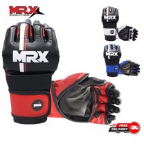 MMA Gloves for Grappling Sparring, with Open Ventilated Palm, Martial Arts Mitts Suitable for Men Women, Sports Training, Muay Thai, Punching Bag Gloves and Kickboxing| Black Red L/XL
