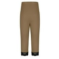 thumbnail image 5 of frariair ​Extended Size Capri Leggings For Women Sculpting Waist Lace Detail Athletic Compression Gym Yoga Bottoms​ Khaki, 5 of 6