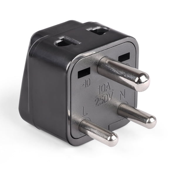 OREI Grounded Universal 2 in 1 Plug Adapter Type D for India, Africa & more - High Quality - CE Certified - RoHS Compliant WP-D-GN
