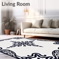 thumbnail image 2 of ODIKA 6x9 Machine Washable Non-Slip Area Rug, Timeless Bordered Damask Floral Scroll Symmetrical Artistic Ultra Soft Rug, None, 551024, 2 of 7