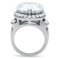 thumbnail image 4 of High polished (no plating) Stainless Steel Ring with AAA Grade CZ in Clear for Women Clear Stone Color Style TK184 Size 6, 4 of 5