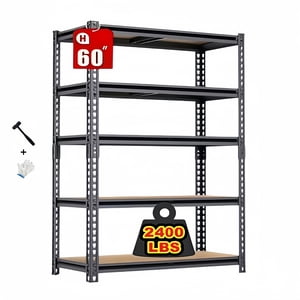 Xiweot 60" Heavy Duty 5-Tier Metal Storage Shelves, 2400 Lbs