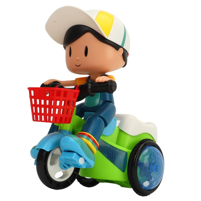 Triciclo De Acrobacias Para Niños, Modelo De Triciclo Eléctrico, Juguete Con Efecto De Sonido, Ruedas Universales Que Atraen La Atención, Luz Giratoria Para Jugar Al Aire Libre