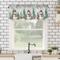 thumbnail image 4 of Winter Christmas Valances for Windows Snowman Berries Squirrel Tree Pine Cones Rod Pocket Curtain Valance Window Treatment Short Curtains for Kitchen Living Room, 60"x14", 4 of 5