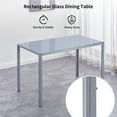 thumbnail image 4 of Dining Table Set for 4, ROZHOME 5 Piece Kitchen Table and Chairs with Tempered Glass Table Top and 4 Faux Leather Metal Frame Chairs, Gray, 4 of 8