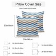 thumbnail image 3 of Waterproof Throw Pillow Covers Set of 2, 16x16 Inch Blue Brown White Ombre Decorative Pillowcases Outdoor Pillow Slip Cushion Covers Set for Couch Tent Modern Geometric Gradient Ocean Striped, 3 of 7