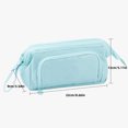 thumbnail image 2 of Injueey Bolsas de lápices Caja de almacenamiento multifuncional de gran capacidad Papelería Tela de color sólido Útiles escolares Niños Oficina Carpetas de archivos Armada, 2 of 6