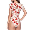 thumbnail image 4 of The Xecao Cute Mushroom Women's Crew Neck Body Suit, a short-sleeved bodysuit and basic swimsuit, both comfort and style for dating and daily life, 4 of 9
