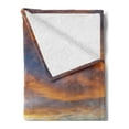thumbnail image 2 of Safari Soft Flannel Fleece Throw Blanket, Antelope Crowd on Grassland at Sunset Tropic Exotic Savannahs Animals, Cozy Plush for Indoor and Outdoor Use, 70" x 90", Yellow Red Brown, by Ambesonne, 2 of 5