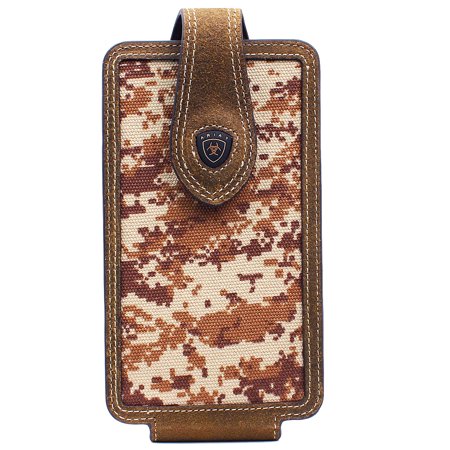 UPC 701340611894 product image for ARIAT CELL PHONE CASE HOLDER LEATHER LOGO BROWN DIGITAL CAMO BROWN | upcitemdb.com