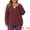 Burgundy, variant on DARING DIVA Women's Plus V Neck Button Down Sweater Oversized Jacket 1X Burgundy