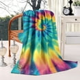 thumbnail image 2 of Colorful Rainbow Tie Dye Spiral Pattern Blanket,Comfortable Soft Flannel Throw Blanket,All Season,Warm Lightweight Blankets for Sofa Bed Couch Living Room Chair,40"x50", 2 of 4