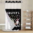 thumbnail image 6 of No Hook Shower Curtain with Snap in Liner, Happy Easter Day Farm Gnome Waterproof Fabric Bathroom Curtain Mesh Top Window, Colorful Egg Carrot on Black Shower Curtains 36x72in, 6 of 9