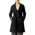 thumbnail image 1 of Unique Bargains Manteau Trench Long pour Femme, Mignon, à Col Rabattu, à Simple Boutonnage, avec Ceinture, 1 of 6